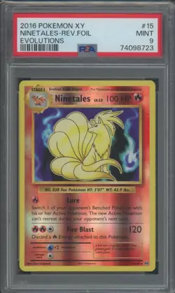 Pokemon TCG Ninetales 15/108 XY Evolutions Reverse Holo PSA 9 - Image 1