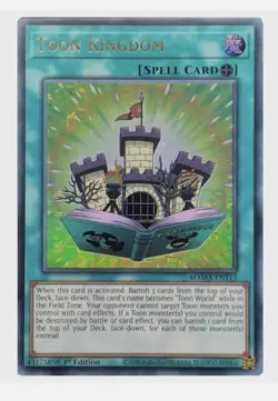 YUGIOH Played LP/MP Toon Kingdom Ultra Pharaoh’s Rare MAMA-EN112 1st Ed - Image 1
