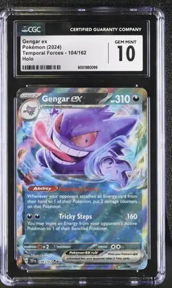 Pokemon CGC 10 Gengar ex 104/162 Holo Ultra Rare Temporal Forces Gem Mint - Image 1