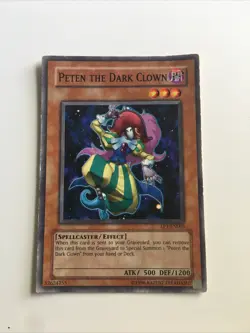 Vintage Peten The Dark Clown Yu Gi Oh! Card 1996 Kazuki Takahashi Vintage - Image 1