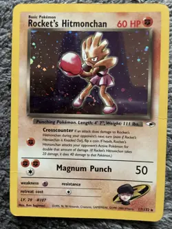 Pokemon TCG Hitmonchan Gym Heroes Holo Card 11/132 Unlimited Rare - Image 1
