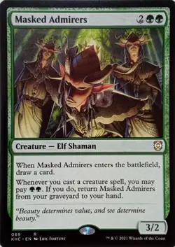 069 MASKED ADMIRERS RARE KALDHEIM COMMANDER MTG CARD - Image 1