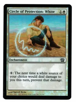 MTG Card: Circle of Protection: White FOIL 14/350 Eighth Edition Core Rare! NM - Image 1
