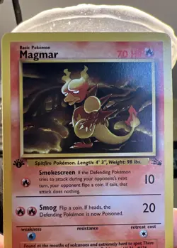 1st Edition Magmar Non-Holo WOTC Pokemon Card 39/62 Fossil Set - Image 5