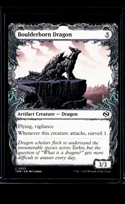 MTG Magic The Gathering TDM Tarkir Dragonstorm Showcase #323 Boulderborn Dragon - Image 1