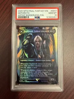 Sephiroth, Fabled SOLDIER (Borderless) 0317 Final Fantasy Foil PSA 10 MTG POP 11 - Image 1