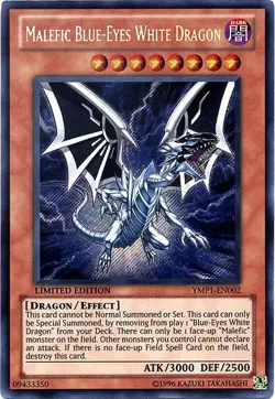 Heavily Played, English - 1 x MTG Malefic Blue-Eyes White Dragon - YMP1-EN002 - - Image 1