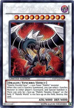 Lightly Played, English - 1 x MTG Malefic Paradox Dragon - YMP1-EN007 - Secret R - Image 1