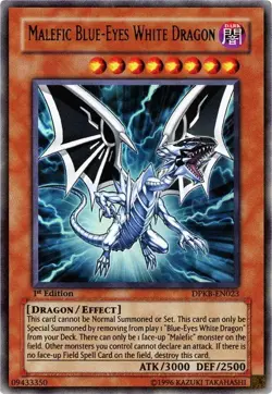 Moderately Played, English - 1 x MTG Malefic Blue-Eyes White Dragon - DPKB-EN023 - Image 1