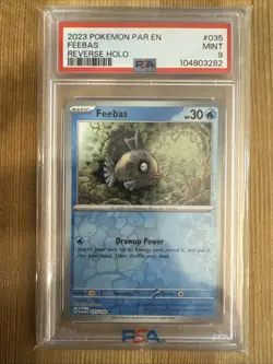 Feebas 035/182 Reverse Holo Paradox Rift Pokemon TCG PSA 9 - Image 1