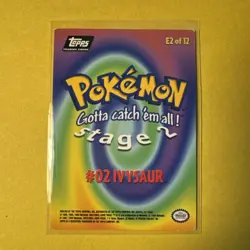 Ivysaur Stage 2 #02 E2 of 12 Non Holo Vintage Collectable Pokemon Cards Topps - Image 2