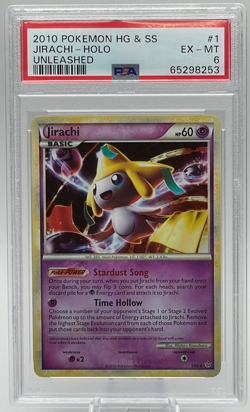2010 POKEMON HEARTGOLD & SOULSILVER UNLEASHED #1 JIRACHI-HOLO PSA 6 EX-MT - Image 1