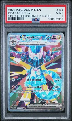 2025 POKEMON PRE EN-PRISMATIC EVOLUTIONS #165 DRAGAPULT EX PSA 9 - Image 1