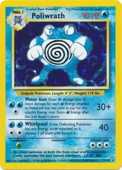 Poliwrath (13/102) Base Set Unlimited​ - Lightly Played Holofoil Pokemon TCG - Image 1