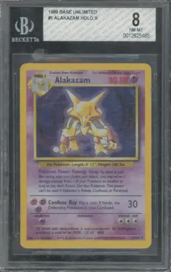 1999 Pokemon TCG Alakazam 1/102 Base Set Holo BGS 8 READ - Image 1