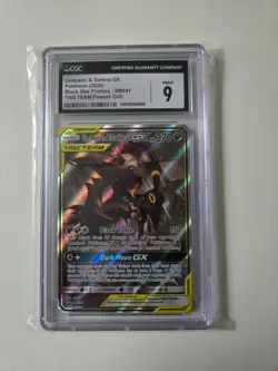 2020 POKEMON SM PROMO TAG TEAM POWERS COLLECTION UMBREON & DARKRAI GX CGC Mint 9 - Image 1