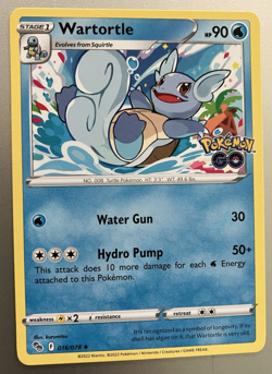 Wartortle 016/078 - 2022 Pokemon Go Series Uncommon Card - CLEAN NM - Image 1
