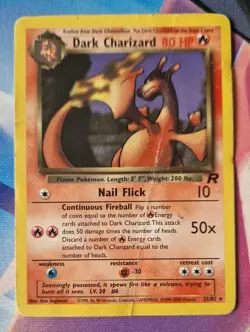 Pokemon Card Dark Charizard 21/82 Team Rocket Non-Holo Rare Vintage HP 2000 - Image 1