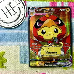 Ho Oh Pikachu VCOS Pokemon Card Holo Cosplay ART - Image 1