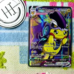 Miraidon Pikachu VCOS Pokemon Card Holo Cosplay ART - Image 1