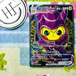 Darkmagician Pikachu VCOS Pokemon Card Holo Cosplay ART - Image 1