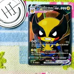 Wolverine Pikachu VCOS Pokemon Card Holo Cosplay ART - Image 1