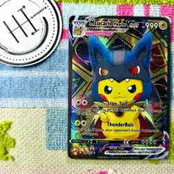 M Lucario Pikachu VCOS Pokemon Card Holo Cosplay ART - Image 1
