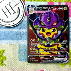 Evangelion Pikachu VCOS Pokemon Card Holo Cosplay ART - Image 1