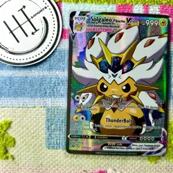 Solgaleo Pikachu VCOS Pokemon Card Holo Cosplay ART - Image 1