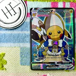 Belle Pikachu VCOS Pokemon Card Holo Cosplay ART - Image 1
