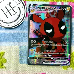 Deadpool Pikachu VCOS Pokemon Card Holo Cosplay ART - Image 1