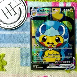 Sobble Pikachu VCOS Pokemon Card Holo Cosplay ART - Image 1