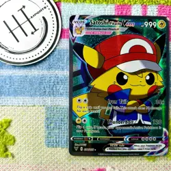 Satoshi Pikachu VCOS Pokemon Card Holo Cosplay ART - Image 1