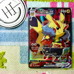 Rock Pikachu VCOS Pokemon Card Holo Cosplay ART - Image 1