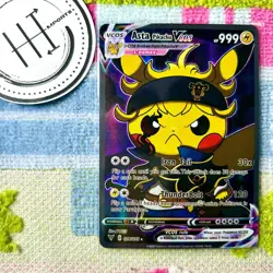 Asta Pikachu VCOS Pokemon Card Holo Cosplay ART - Image 1