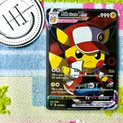 Ash Pikachu VCOS Pokemon Card Holo Cosplay ART - Image 1