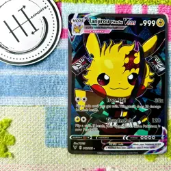 Tanjiro Pikachu VCOS Pokemon Card Holo Cosplay ART - Image 1