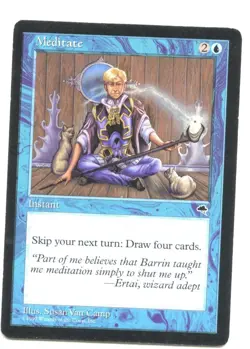 Meditate Magic The Gathering Card - MP Condition - Tempest Set-tx92 - Image 1