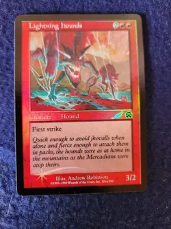 MTG Magic The Gathering Lightning Hounds Foil Retro Frame Promo - Red Commander - Image 1