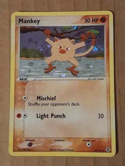 Pokemon Mankey 36/112 Fire Red Leaf Green Reverse Holo NM-MT See Pictures - Image 1