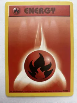 1999 Pokemon Base Set Shadowless Fire Energy #98 MP - Image 1