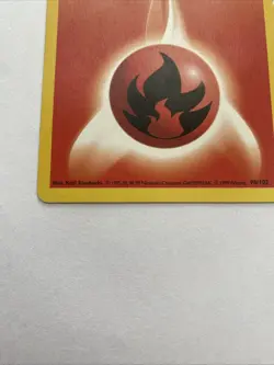 1999 Pokemon Base Set Shadowless Fire Energy #98 MP - Image 3