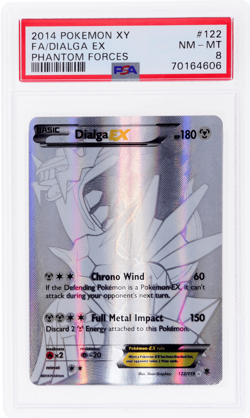 2014 Pokemon XY Phantom Forces Dialga Ex #122 PSA 8 - Image 1