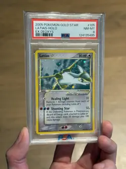 2005 Pokemon Latias Gold Star EX Deoxys Holo Rare #105 PSA 8 Swirl - Image 5