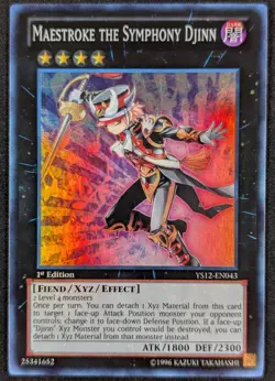 Maestroke Symphony Djinn 1996 1st Edition Super Rare Holo Yugioh YS12-EN043 (NM) - Image 1