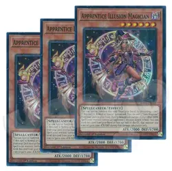 Yugioh Apprentice Illusion Magician x 3 - 1st Edition Super Rare NM - Free Holo - Image 1