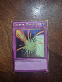 Yugioh Storming Mirror Force PGL3-EN099 Gold Rare 1st Ed LP - Image 1