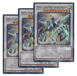 Yugioh Crystal Clear Wing Synchro Dragon x 3 1st Edition Super Rare NM Free Holo - Image 1