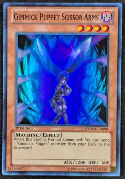 Gimmick Puppet Scissor Arms 1996 1st Edition Super Rare Yugioh NUMH-EN008 (NM) - Image 1