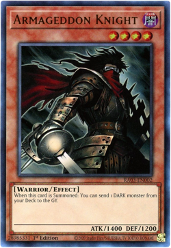 YuGiOh! Armageddon Knight RA03-EN002 Ultra Rare (UR) 1st Edition NM English - Image 1